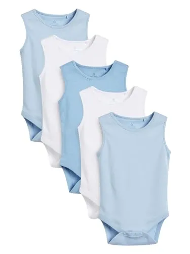 NEXT Baby Jungen 5er-Pack ärmellose Bodysuits Blau 68-74