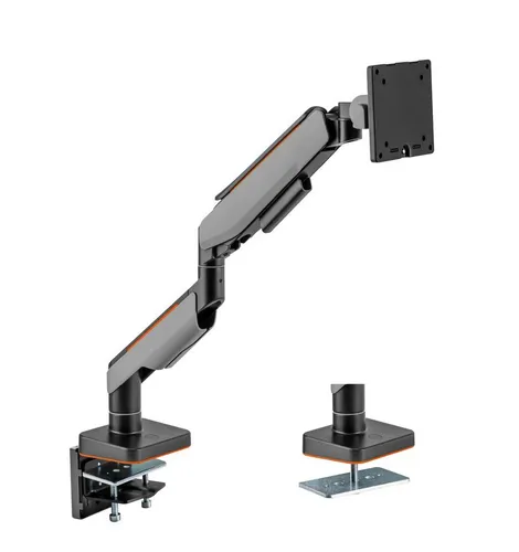 HALTERUNGSPROFI OFFICE-GS512AEX Monitor-Halterung - Monitor-Halterung für bis zu 49 Zoll, mit Gasdruckfeder für flexible Höhenverstellung und optimalem Kabelmanagement – ideal für Büro und Homeoffice.