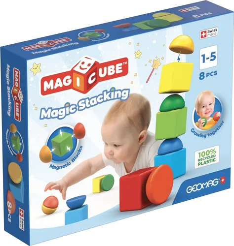 Geomag magnetische Bausteine Magicube recycelt 8 Stück Lernspielzeug