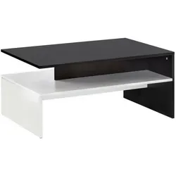 Mid.you Couchtisch mit Stauraum - Rechteckiger Couchtisch in Schwarz und Weiß, aus Holzwerkstoff, 60x43x90 cm - ideal für Ihr Wohnzimmer mit praktischem Stauraum.