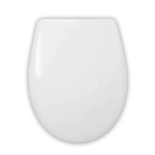 WC-SITZ KOMPATIBEL MIT ROCA VICTORIA | EINFACHE MONTAGE UND REINIGUNG | SCHARNIERE AUS EDELSTAHL | HOCHWERTIGE MATERIALIEN | KRATZ- UND CHEMIKALIENBESTÄNDIGER TOILETTENSITZ | WEISS | 43 x 36 x 4,5 cm