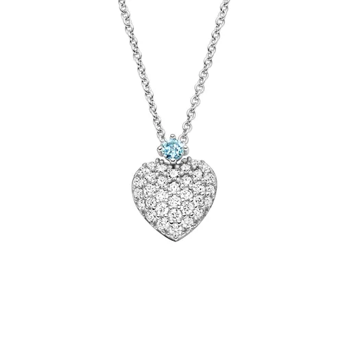 Viventy Halskette Herz mit Blautopas und Zirkonia - Elegante Halskette mit einem herzförmigen Anhänger aus feinstem Sterlingsilber. Ideal für besondere Anlässe oder als persönliches Geschenk. Länge: 45 cm.