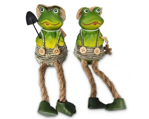 matches21 HOME & HOBBY Dekofigur Frösche Kantenhocker 2er Set je 18 cm (1 St)