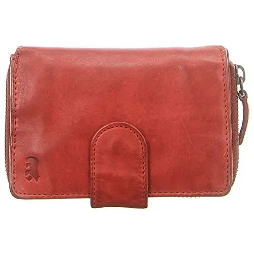 Bear Design Damen Geldbörse Rot mit 10 Kartenfächern - Damen-Geldbörse aus Leder, kompakt mit 10 Kartenfächern und praktischem 2-teiligen Kleingeldfach, ideal für den Alltag.