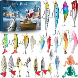Angel Adventskalender 2024 - Köder Set für Männer - Adventskalender für Angler mit 24 hochwertigen Ködern, ideal für Weihnachtsgeschenke. Perfekt für Einsteiger und Profis, um die Angelausflüge zu verbessern und die Vorfreude auf Weihnachten zu genießen.