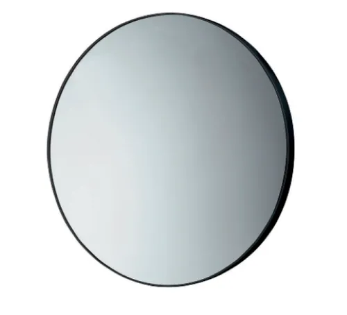 Runder Spiegel 60 cm mit schwarzem Rahmen von Gedy - Eleganter 60 cm Spiegel mit hochwertigem Rahmen aus thermoplastischem Harz. Ideal für jedes Badezimmer, sorgt für einen stilvollen Akzent und reflektiert Licht optimal.