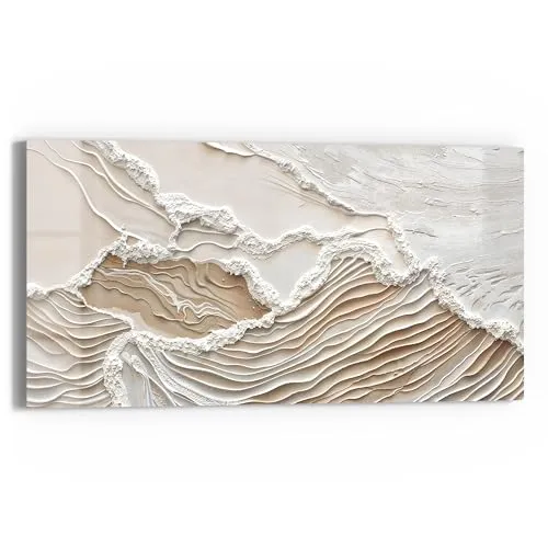 DEQORI Glasbild Sandwellenzauber 60x30 cm - Poster & Kunstdrucke – Hochwertiges bruchsicheres Sicherheitsglas mit beeindruckendem 3D-Tiefeneffekt und schneller Wandmontage dank vormontierter Halterung.