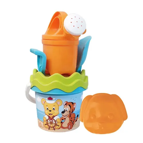 Simba 107114605 - Poppy Baby-Eimergarnitur 6-teilig, Sandspielzeug mit Tiermotiven für stundenlangen Spielspaß im Sand