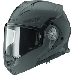 LS2 ADVANT X Klapphelm Motorrad Nardo Grey XL - Motorradhelm aus Tri-Composite-Fasern für hohe Widerstandsfähigkeit und Leichtigkeit (1550 g). Optimale Stoßdämpfung durch Multi-Density-EPS und verstärkter Kinnriemen mit mikrometrischer Schnalle.