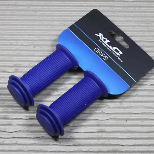 XLC Griffe GR-G18 - 82 mm - blau - mit Prallschutz für Kinderfahrrad