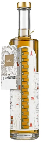 WAJOS ADVENTSKALENDER FLASCHE - GEFÜLLT MIT ALTE HASELNUSS LIKÖR  0,5l  40% Vol.