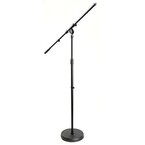 MUSIC STORE MIC 6E V2 Mikrofonstativ - Stabiles Mikrofonstativ mit höhenverstellbarem Schwenkarm bis 615 mm für optimalen Stand, ideal für professionelle Aufnahmen und Live-Events.
