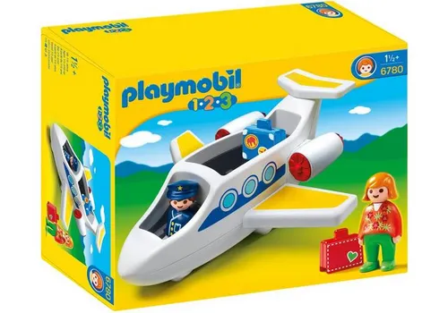 PLAYMOBIL 6780 FLUGZEUG Airplane Jet 1.2.3 Passagier Pilot SELTEN ab 1,5Jahren