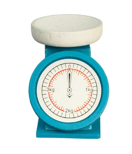 Puppenhaus Blaue Holz-Waage Miniatur Küche Lebensmittelgeschäft Zubehör