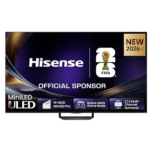 HISENSE 55U7DS PRO ULED TV (55 Zoll / 139,7 cm, UHD 4K, SMART TV) - Erlebe mit dem HISENSE 55U7DS PRO atemberaubende Bildqualität dank Hi-QLED MiniLED-Technologie und einem 165Hz Game Mode für flüssige Gaming-Erlebnisse. Perfekt für Filmabende und Spiele.
