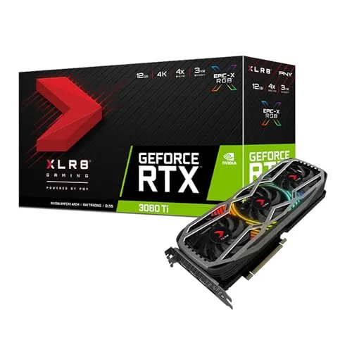 PNY GeForce RTX™ 3080 Ti 12 GB XLR8 Gaming - Grafikkarte mit NVIDIA Ampere-Architektur, 12GB GDDR6X-Speicher und 10240 CUDA-Kernen für beeindruckenden visuellen Realismus und flüssiges Gaming.