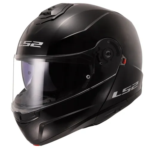 LS2 FF908 Strobe II Solid Klapphelm 3XL schwarz - Motorradhelm mit verstärktem Kinnriemen, UV- und kratzfestem Visier. Ideal für Sicherheit und Komfort beim Fahren.