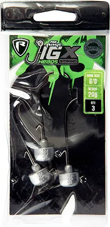 Fox Rage Jig head X - Strong - 3 Jighaken, Größe/Gewicht:Gr. 6/0 / 30g
