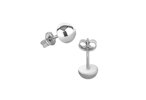 NKlaus Paar Ohrstecker Paar 6mm Ohrstecker 925 Sterlingsilber Halbkugel D (Paar)