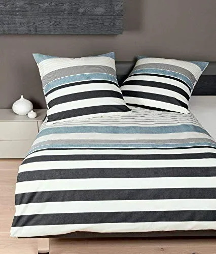 Janine Feinbiber Bettwäsche Davos 240x220 cm + 2X 80x80 cm blau