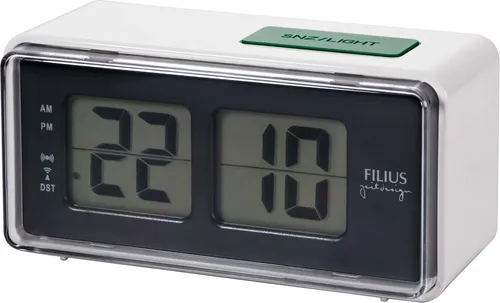 FILIUS zeitdesign Funkwecker 0530-0 - Wecker mit Beleuchtung und digitaler Anzeige, ideal für das Schlafzimmer. Made in Germany, sorgt für zuverlässige Zeitansage und stilvolles Design.