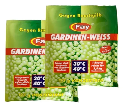 Preisjubel 2 x Fay Gardinen-Weiss Konzentrat 125g, Aufheller, Waschpulver, Waschmittel