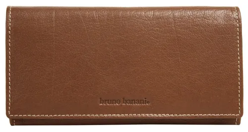 Bruno Banani Geldbörse Damen 020654 braun - Elegante Portemonnaie aus 100% Rindleder, mit 12 Kartenfächern und stilvollen Kontrastnähten – ideal für den täglichen Gebrauch.