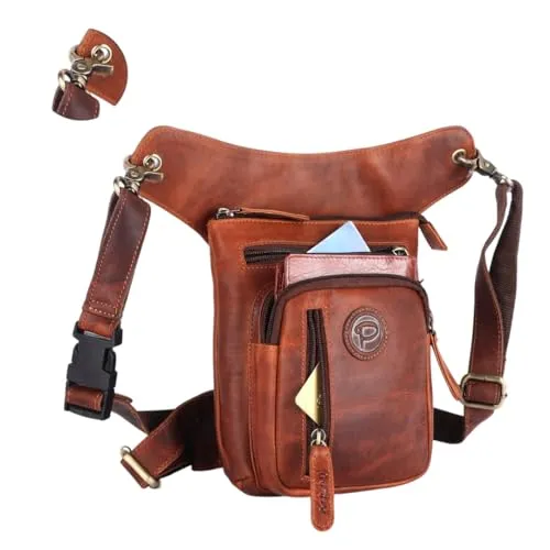 Qivee Pedro Leder Beintasche für Motorrad