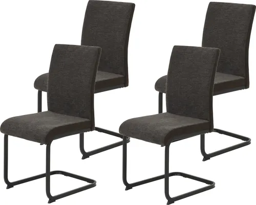 Polsterschwingstuhl 4er-Set Kiril, braun in braun von Hela Tische