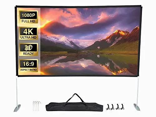 WELLOGIC Leinwand Heimkino-Projektor-Leinwand mit Ständer und Tasche - 120 Zoll