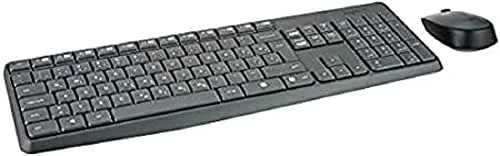 Logitech MK235 Kabelloses Tastatur-Maus-Set - Maus-Tastatur-Set mit 2.4 GHz Verbindung, 10m Reichweite und 3 Jahre Batterielaufzeit - robust, spritzwassergeschützt und ideal für PC/Laptop.