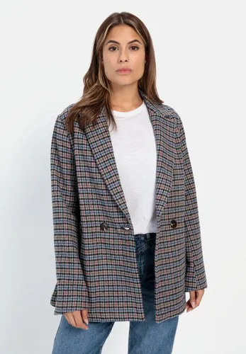 camel active Longblazer mit kariertem Muster Langarm Reverskragen mit Reverskragen