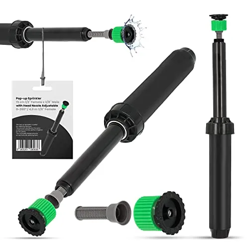 Versenkregner Rasensprenger 15cm Verstellbare Sprinklerdüse 360° 4m Universelle Professionelle Bewässerung für Rasenflächen Garten Pflanzbeete Sprinkleranlage Automatischer Sprinklersatz