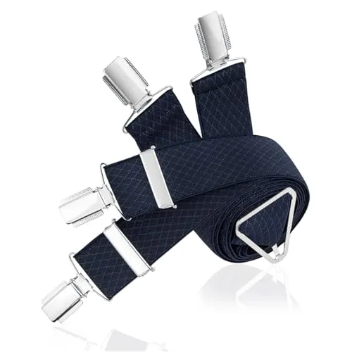 LINDENMANN Hosenträger Herren marine X-Form elastisch und längenverstellbar Made in Germany, Größe/Size:110, Farbe/Color:blau