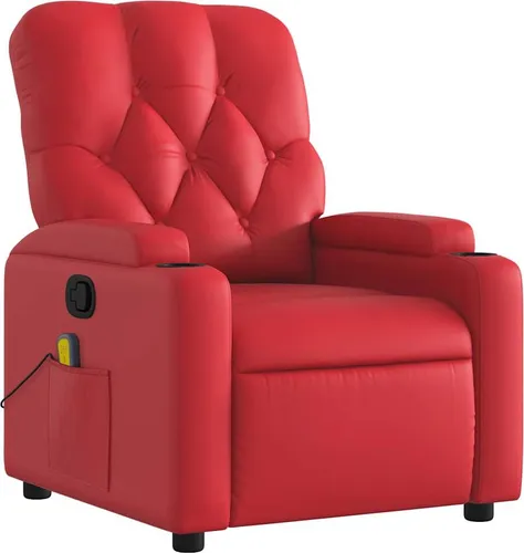 vidaXL Massagesessel Rot Kunstleder