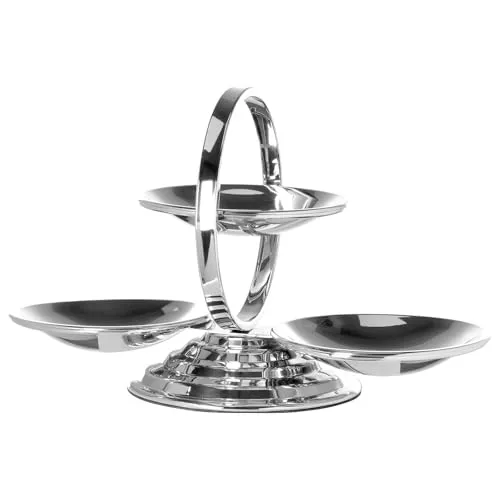 Fink Etagere SERVO, Edelstahl mit 3 Schälchen - Elegante Etageren aus hochwertigem Edelstahl, spülmaschinengeeignet und ideal für besondere Anlässe oder den täglichen Gebrauch.