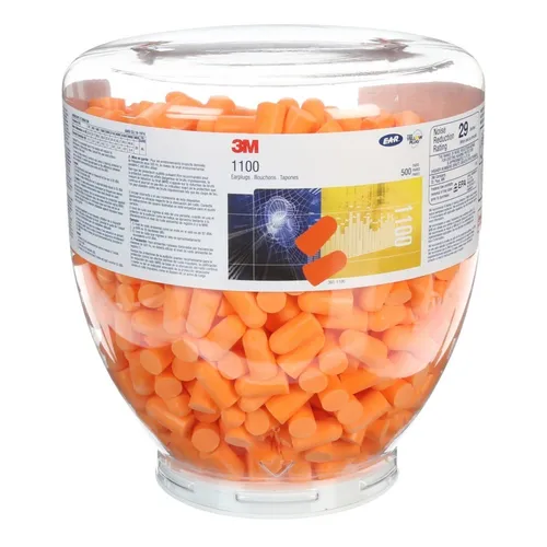 3M 1100B Gehörschutzstöpsel Nachfüllpackung - 35 dB - Gehörschutz mit 35 dB Lärmschutz, ideal für den One Touch Dispenser. Enthält 500 Paar einweg Gehörschutzstöpsel für optimalen Komfort und Schutz.