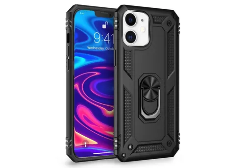 Nalia Smartphone-Hülle Apple iPhone 12 Apple iPhone 12 Pro 15,5 cm (6,1 Zoll), Outdoor Military Style Hülle mit Ring / Extrem Schützend / Panzer Case