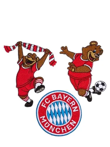 FC Bayern München Patches 3er-Set - Aufnäher in Rot - Hochwertige Polyester-Patches im 3er-Set, ideal zur Verschönerung von Kleidung und Accessoires. Zeige deine Fanliebe mit diesen stilvollen Aufnähern!