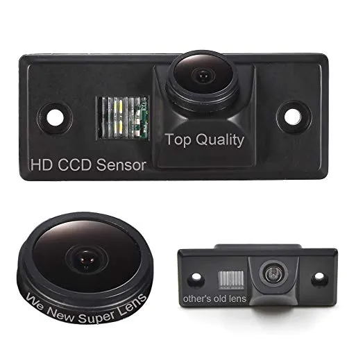 Auto Rückfahrkamera verbesserte Einparkhilfe mit 8IR Nachtsicht 170° Weitwinkel Wasserdicht HD für Touareg/Tiguan Santana/Polo/Skoda Scirocco Fabia/VW Golf 4/5/6 Variant/Cayenne