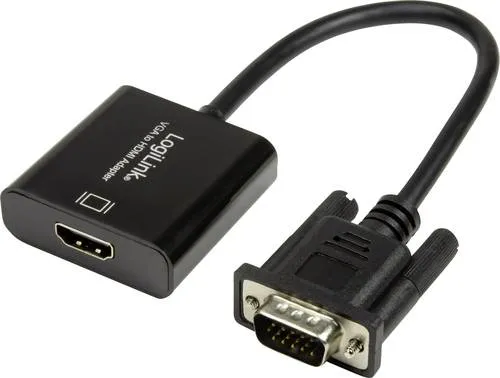 LogiLink CV0060 Adapter [1x VGA-Stecker - 1x HDMI-Buchse] Schwarz 45.00 cm