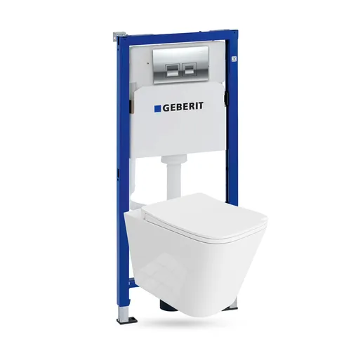 GEBERIT Duofix Basic Vorwandelement mit Wand WC Maio Weiß