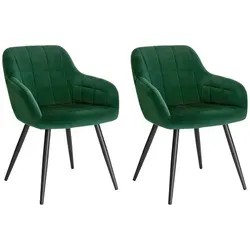 WOLTU Esszimmerstuhl 2er-Set Dunkelgrün