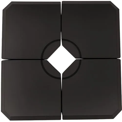 Outsunny 4-tlg. Schirmgewicht für Standfestigkeit - Schirmständer aus robustem HDPE, befüllbar mit bis zu 120 kg Sand oder 80 kg Wasser. Ideal für windige Tage und schützt Ihre Sonnenschirme zuverlässig.