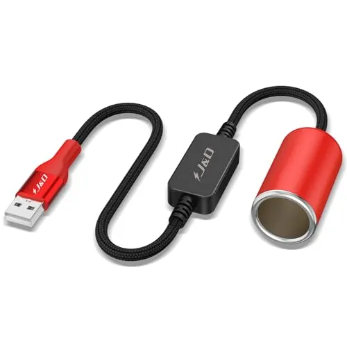 J&D USB A Stecker auf 12V Zigarettenanzünderbuchse Konverterkabel