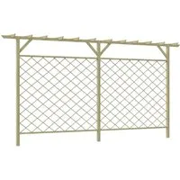 vidaXL Rankgitter mit Pergola-Aufsatz, 335 x 200 cm, braun von vidaXL