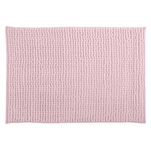 MSV - Mikrofaser Chenille Badematte - Lange Flauschige rutschfeste Matte - 50 x 80 cm - Tiefes Pink - Maschinenwaschbar - Aufhängeschlaufe für schnelles Trocknen