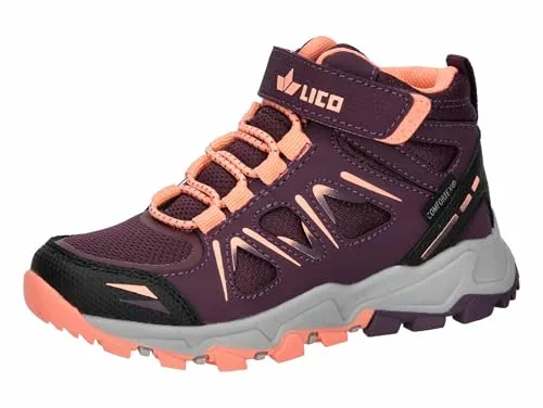 Lico Kinder Allen High VS Schuhe (Größe 30, rot) - Wanderschuhe für Kinder mit Comfortex Membran, ideal für kalte und nasse Tage, Klettverschluss für einfaches An- und Ausziehen.