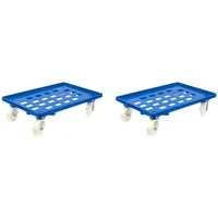 SparSet 2x Transportroller für Euroboxen 60x40cm in blau von Proregal