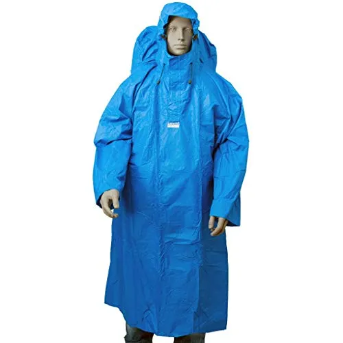 LOWLAND OUTDOOR Rucksackregenponcho, Blau, XL